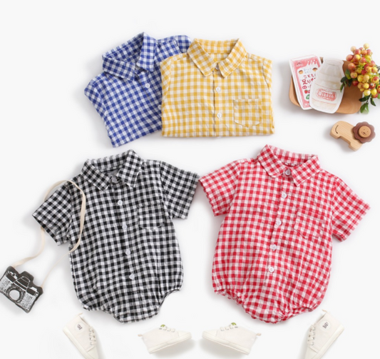 Gingham Button Down Onesies