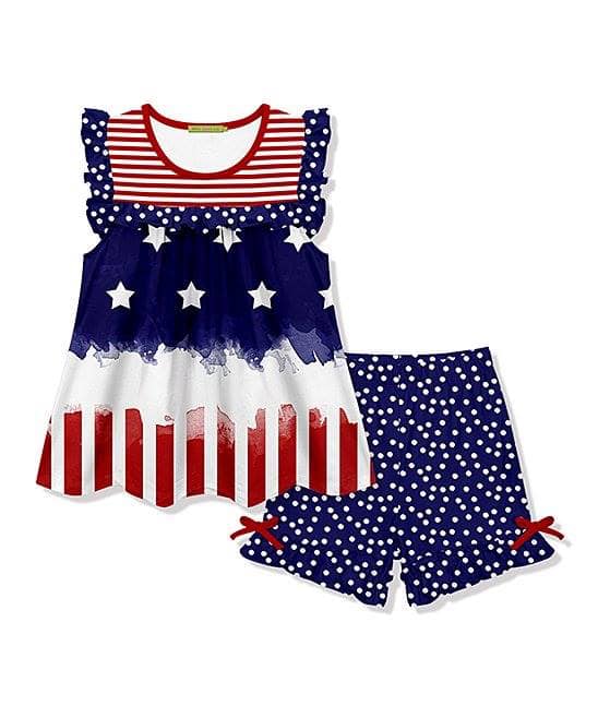 Stars & Stripes Girls Shorts Set