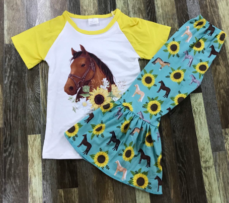 Horse Among Sunflowers Pants Set
