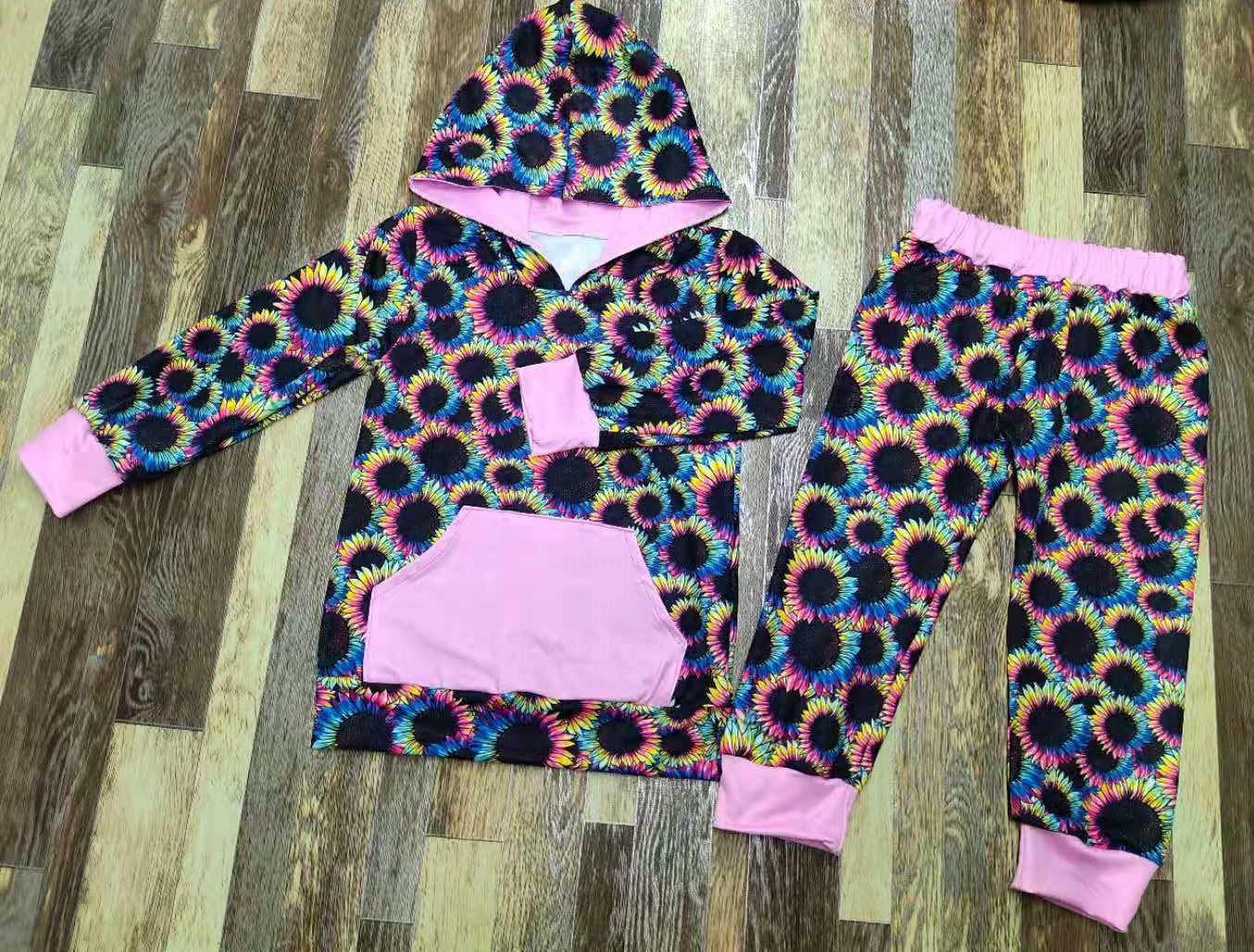 Crazy About Sunflowers Hooded Pants Set