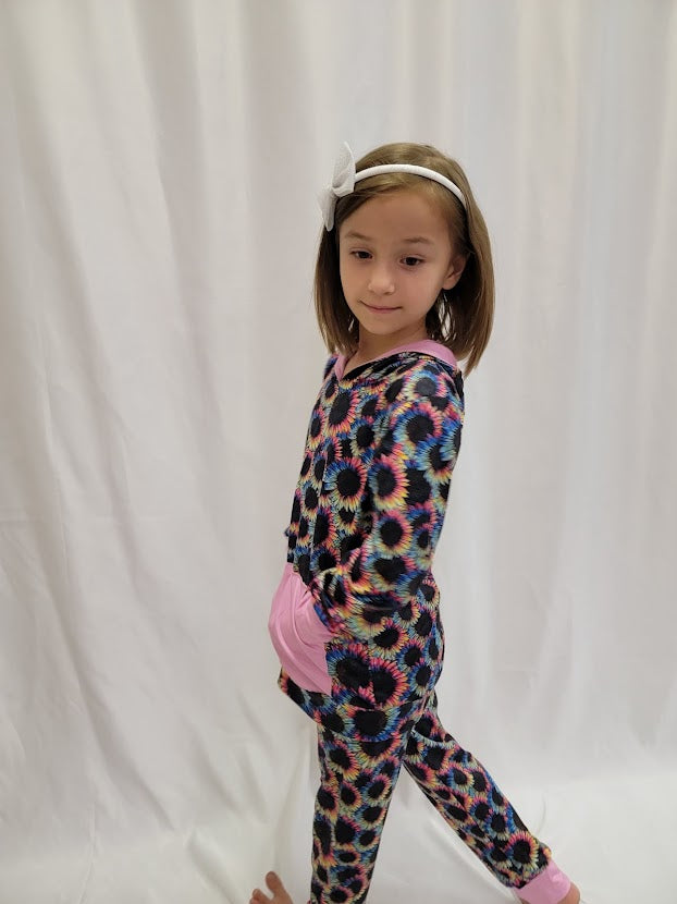 Crazy About Sunflowers Hooded Pants Set