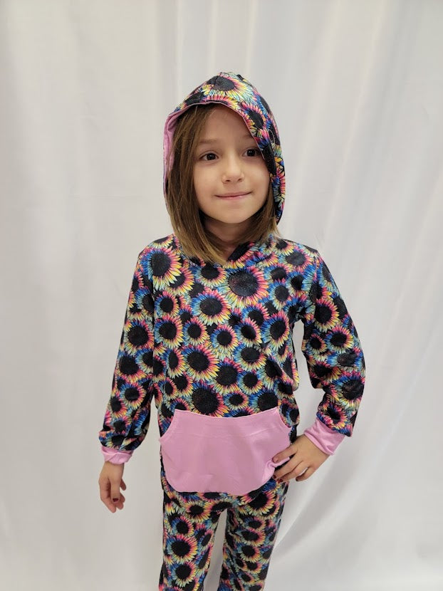 Crazy About Sunflowers Hooded Pants Set