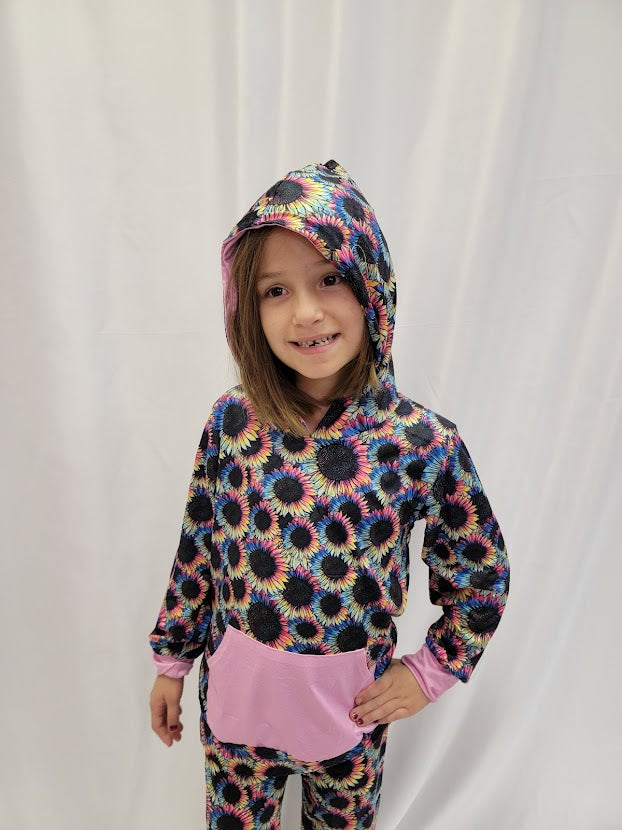 Crazy About Sunflowers Hooded Pants Set