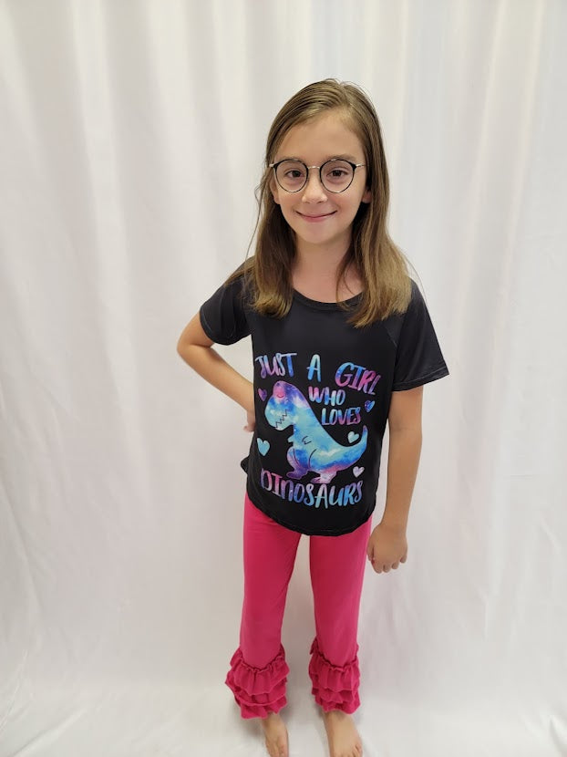 Hot Pink Ruffled Ankle Pants