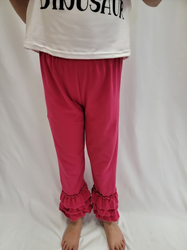 Hot Pink Ruffled Ankle Pants