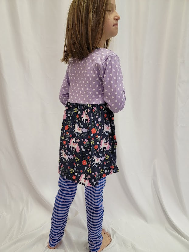 Unicorn Stripes Leggings Set