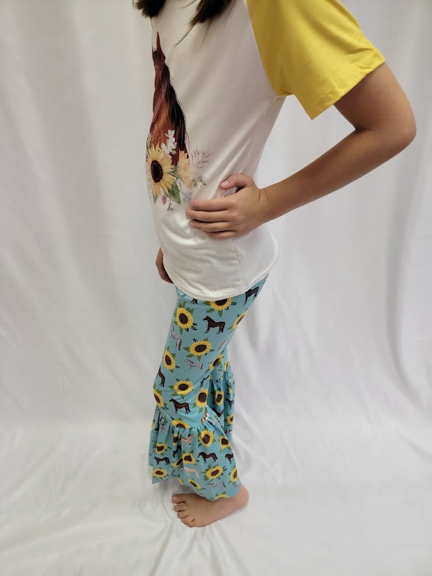 Horse Among Sunflowers Pants Set