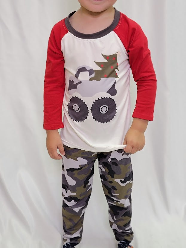 Camo Christmas Truck Pants Set