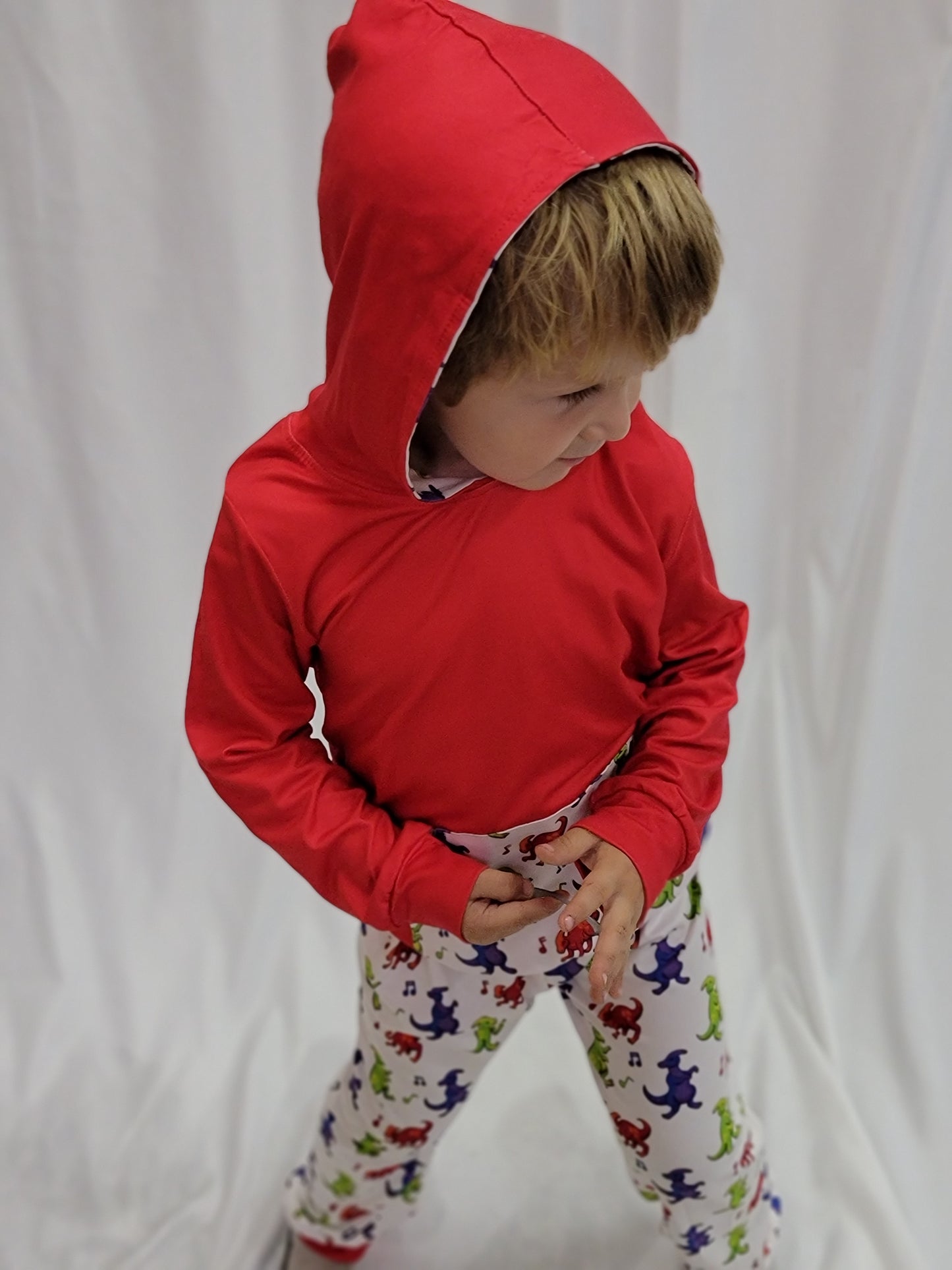 Dino Dance Party Hooded Pants Set