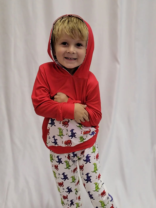 Dino Dance Party Hooded Pants Set