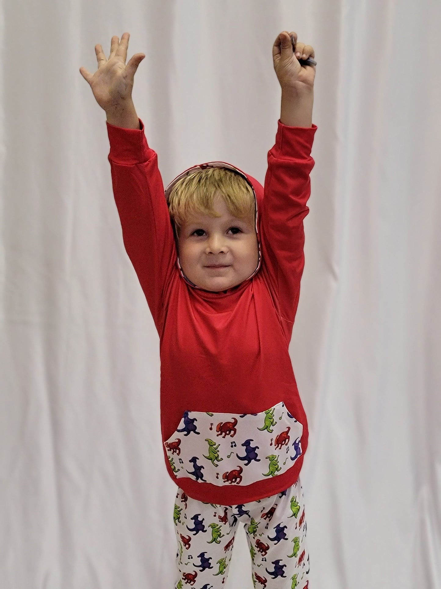 Dino Dance Party Hooded Pants Set