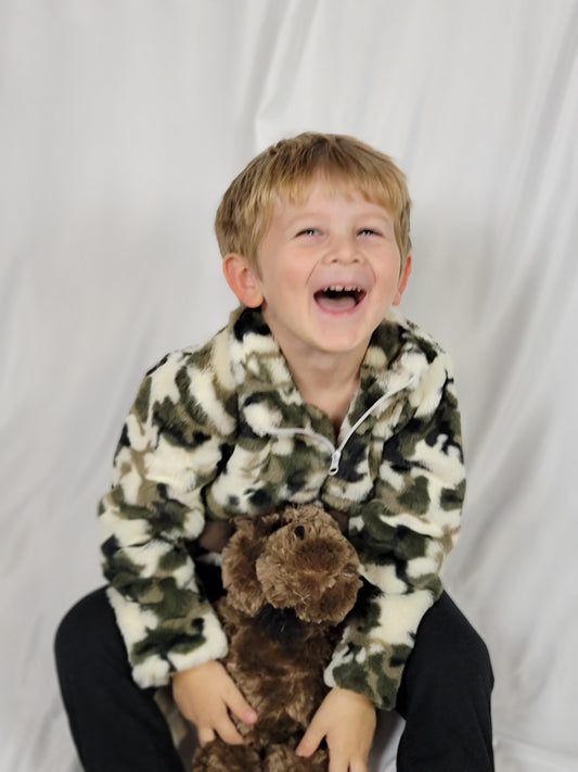 White Camo Fleece Pullover