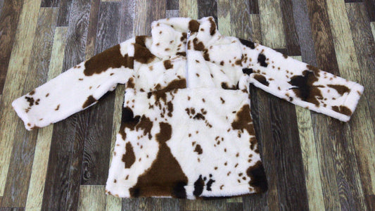 Cow Print Fleece Pullover