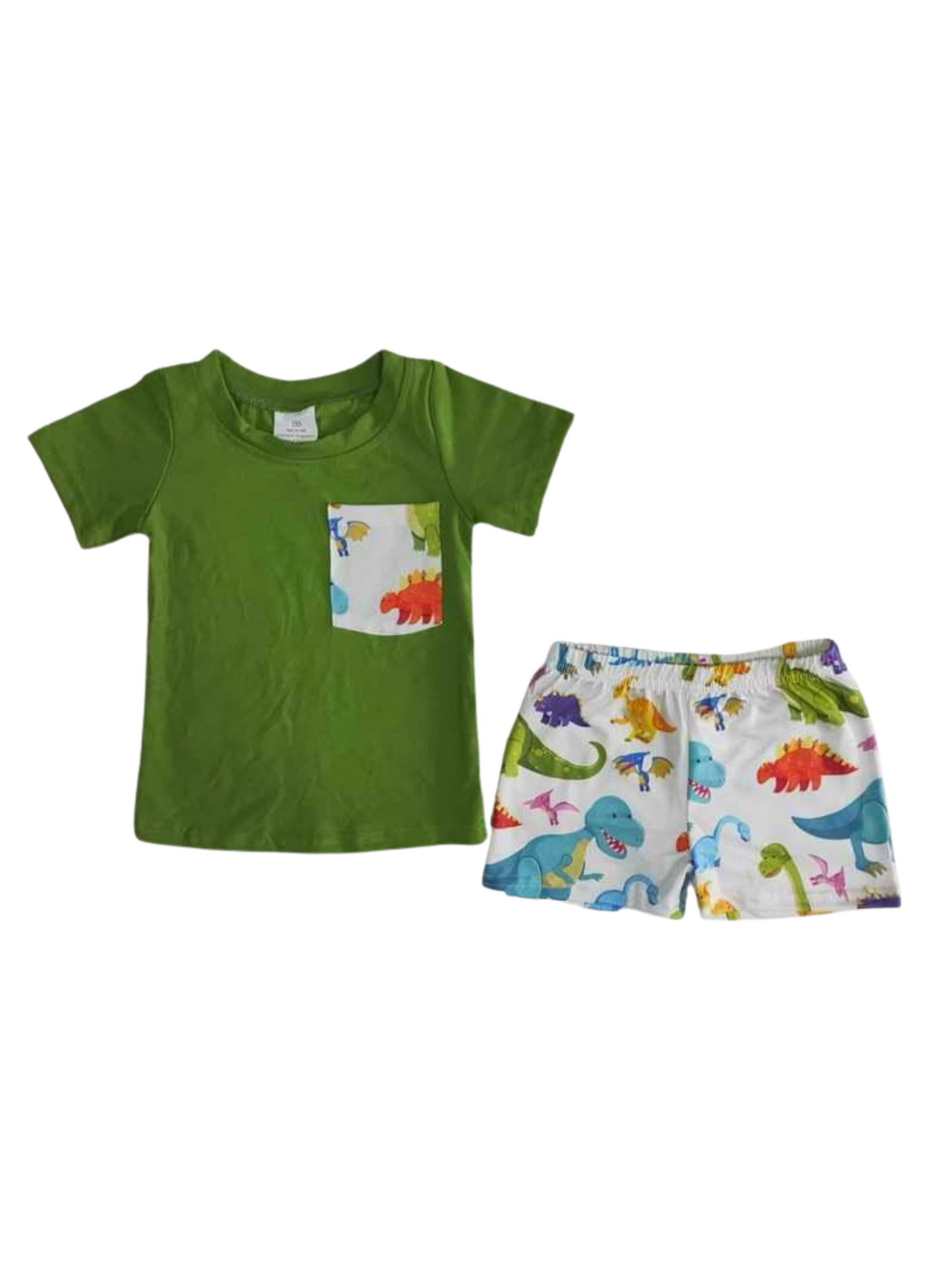 Boys Smiling Dinosaur Shorts Set