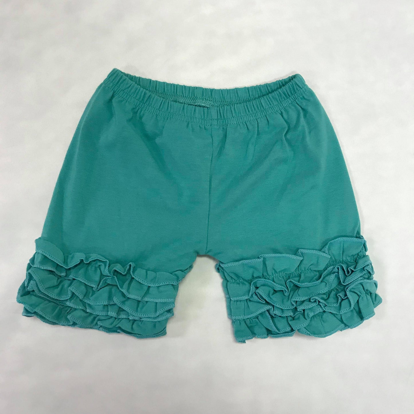 Teal Ruffled Shorts